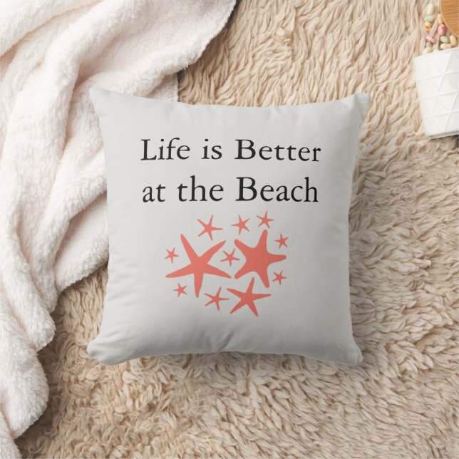 Het leven is beter aan de strand kust kussen (Deken)