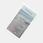 Het leven is beter aan de strand kust servet (Hoek)