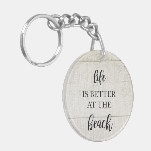 Het leven is beter aan de strand kust sleutelhanger (Voorkant Links)