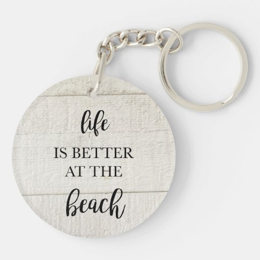 Het leven is beter aan de strand kust sleutelhanger (Achterkant)