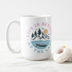 Het leven is beter aan het meer koffiemok