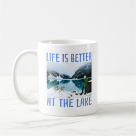 Het leven is beter aan het meer koffiemok