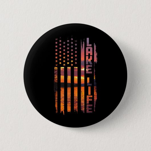 Het Leven Is Beter Aan Het Meer ntoon Boten Ronde Button 5,7 Cm (Voorkant)