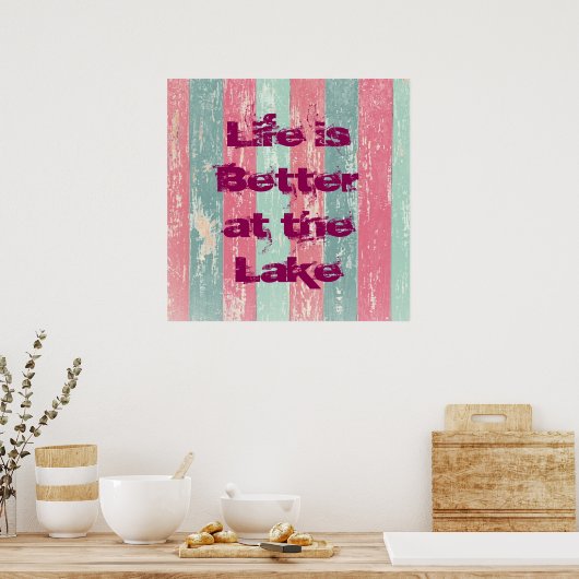 Het leven is beter aan het meer poster (Keuken)