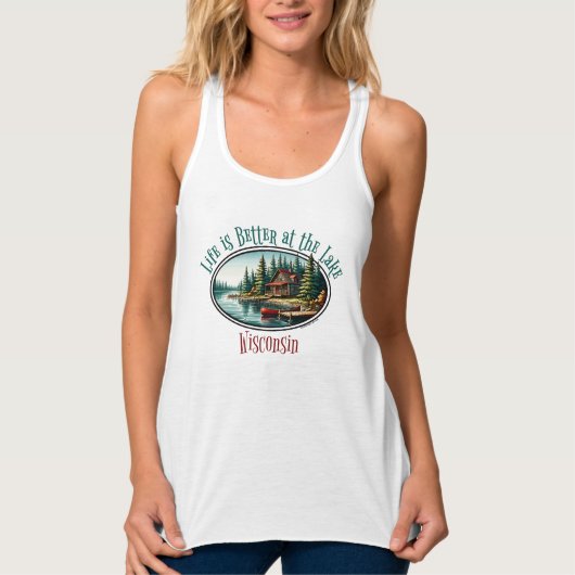 Het leven is beter aan het meer tanktop (Voorkant)