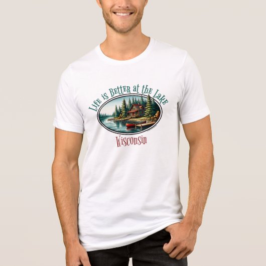 Het leven is beter aan het meer Tri-Blend shirt (Voorkant)