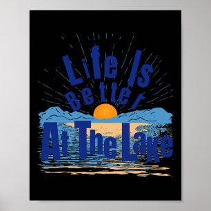 Het Leven Is Beter Aan Het Meer Vissen Varen Gif Poster