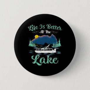 Het Leven Is Beter Aan Het Meer Zomer Vakantie Boo Ronde Button 5,7 Cm