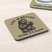 Het leven is beter als het langzaam rustig rustig  bier onderzetter (Linkerzijde)