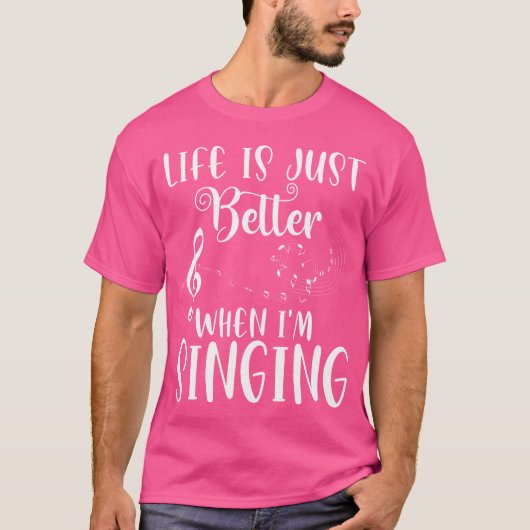 Het leven is beter als ik opera zing t-shirt (Voorkant)