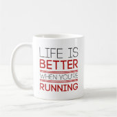 Het leven is beter als je aan het lopen bent koffiemok (Links)