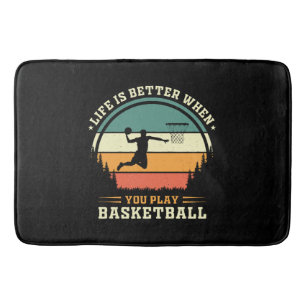 het leven is beter als je basketbal speelt badmat