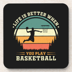 het leven is beter als je basketbal speelt bier onderzetter