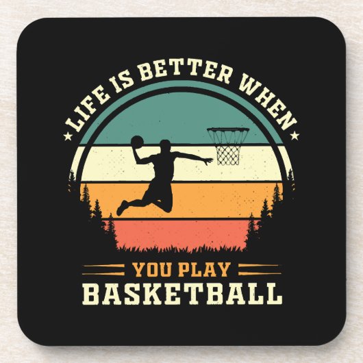 het leven is beter als je basketbal speelt bier onderzetter (Voorkant)