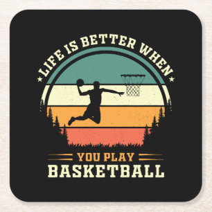 het leven is beter als je basketbal speelt kartonnen onderzetters