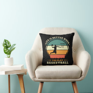 het leven is beter als je basketbal speelt kussen