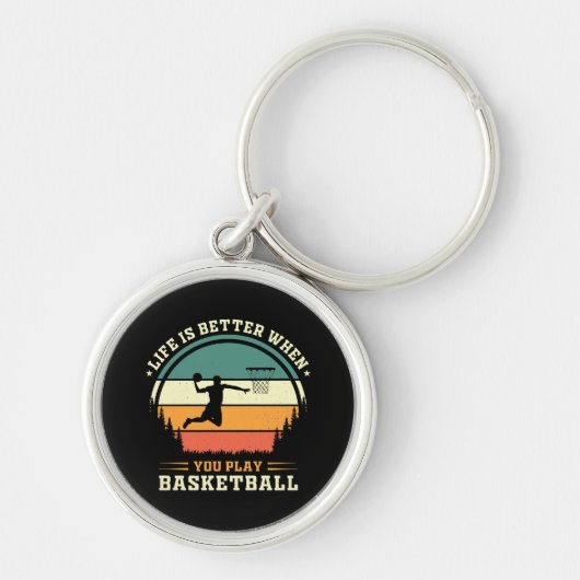 het leven is beter als je basketbal speelt sleutelhanger (Voorkant)