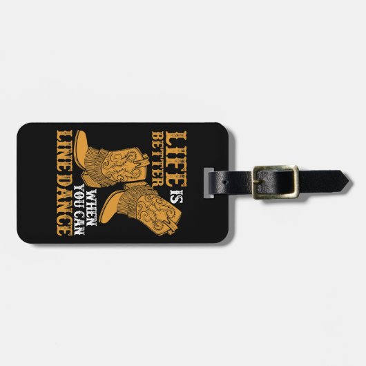 Het leven is beter als je een dansje kunt houden bagagelabel (Voorkant horizontaal)