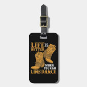 Het leven is beter als je een dansje kunt houden bagagelabel (Voorkant verticaal)