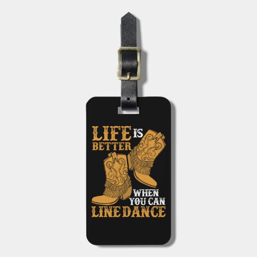 Het leven is beter als je een dansje kunt houden bagagelabel (Voorkant verticaal)