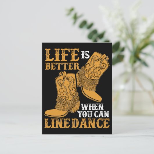 Het leven is beter als je een dansje kunt houden briefkaart (Staand voorkant)