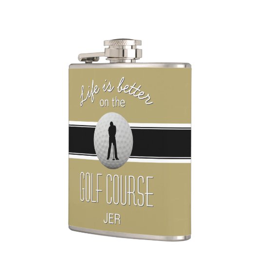Het leven is beter als je een Golfing Monogram Gol Heupfles (Links)