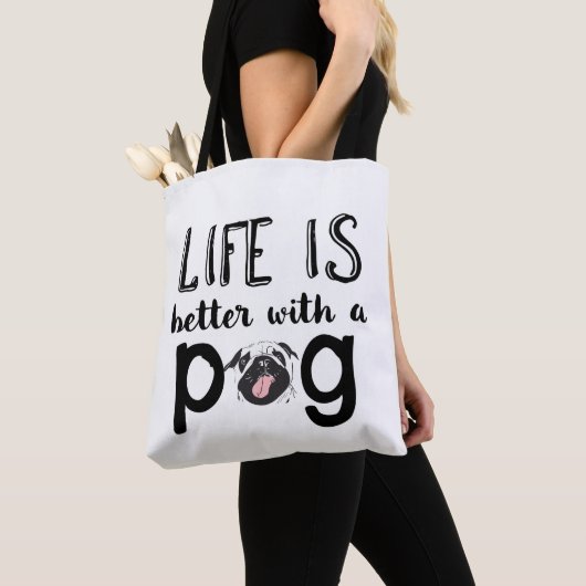 Het leven is beter als je een grappig Hondenliefhe Tote Bag (Dichtbij)