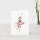 Het leven is beter als je een roze ballerina danst bedankkaart (Voorkant)