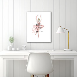 Het leven is beter als je een roze ballerina danst canvas afdruk