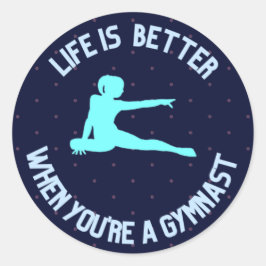 Het leven is beter als je een turner bent ronde sticker