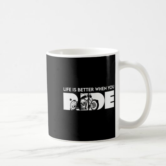 Het leven is beter als je fietser grappig rijden Q Koffiemok (Rechts)