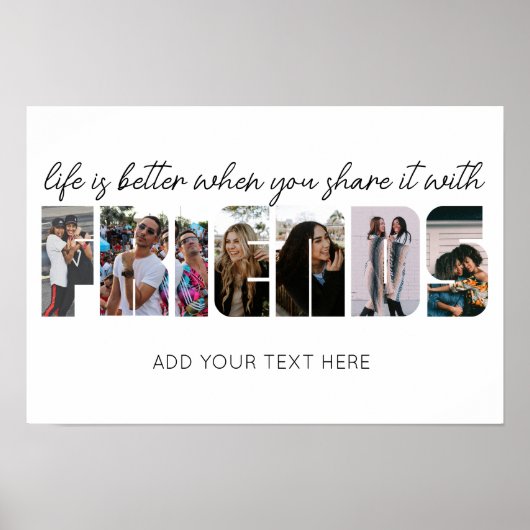 Het leven is beter als je het deelt met vrienden F Poster (Voorkant)