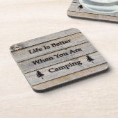 Het leven is beter als je kampt bier onderzetter (Linkerzijde)