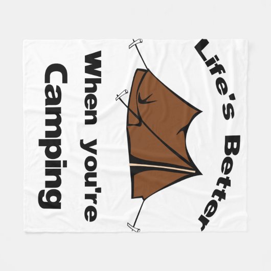 Het leven is beter als je kampt fleece deken (Voorkant (Horizontaal))