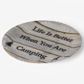 Het leven is beter als je kampt papieren bordje (Gekanteld)