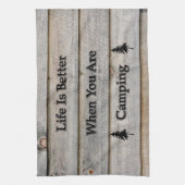 Het leven is beter als je kampt theedoek (Verticaal)