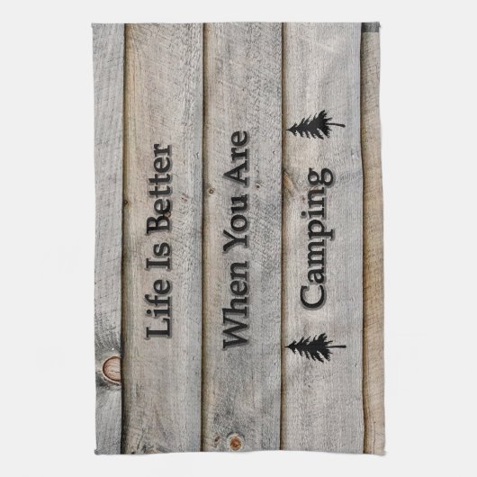 Het leven is beter als je kampt theedoek (Verticaal)
