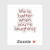 Het leven is beter als je lacht, esthetisch sticker (Vel)