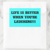 Het leven is beter als je lacht!!! rechthoekige sticker (Tas)