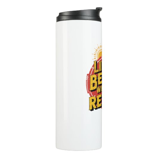 Het leven is beter als je met pensioen bent thermosbeker (Gedraaid links)