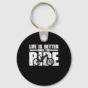 het leven is beter als je mountainbike rijdt sleutelhanger