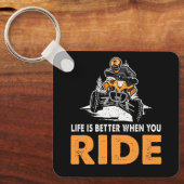 Het leven is beter als je off road quad ATV fiets Sleutelhanger (Voorkant)