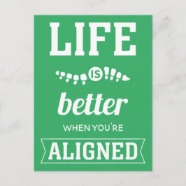 Het leven is beter als je op één lijn bent briefkaart