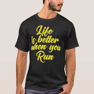 Het leven is beter als je rent Ik hou van rennen T-shirt