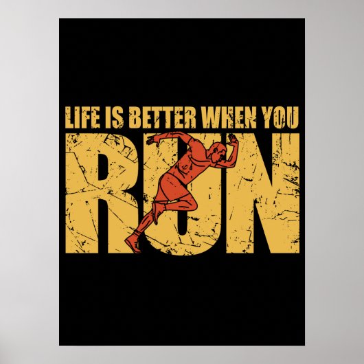 Het leven is beter als je rent poster (Voorkant)