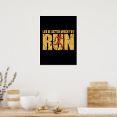 Het leven is beter als je rent - Runner Girl Poster (Keuken)