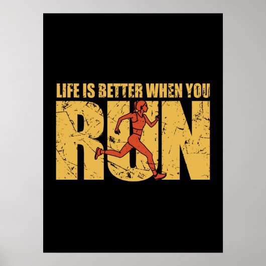Het leven is beter als je rent - Runner Girl Poster (Voorkant)