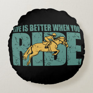Het leven is beter als je rijdt - paardenrennen rond kussen