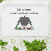 Het leven is beter als oma's koken theedoek (Gevouwen)