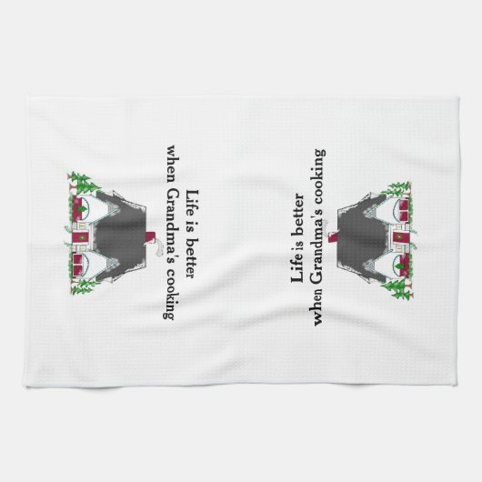 Het leven is beter als oma's koken theedoek (Horizontaal)